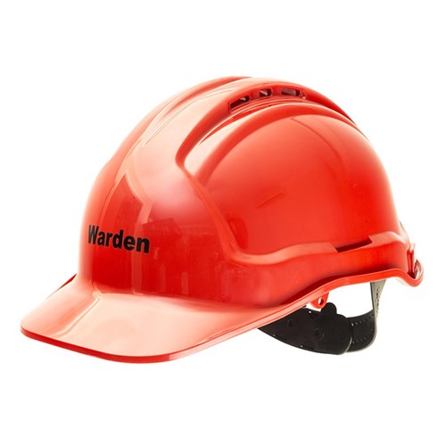 FRONTIER TUFFGARD HARD HAT VENTED 6 POINT WEB SUSPENSION-RED WARDEN